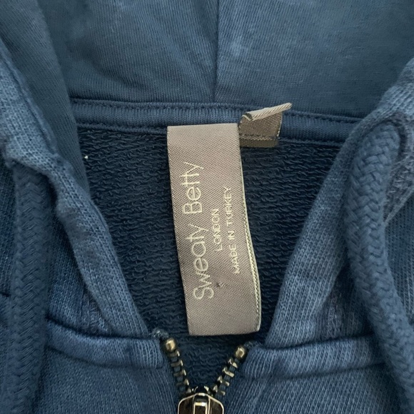 Sweaty Betty Dusty Blue Cropped Zip Up Sweatshirt. Size Small. - Picture 3 of 4